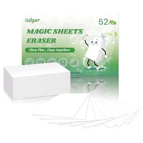 ISDGER 52 PCS Magic Sponge Eraser Sheets Ultra Thin GRS Certified