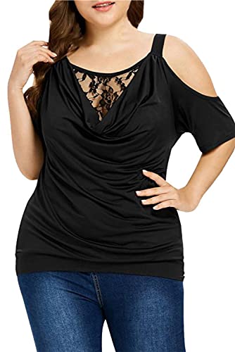 Neyouqe 1X Womens Tops And Blouses Sexy Maternity Tunic Top Shirts For Women Black Blouse Cami Tops For Women Sexy Cold Shoulder Womans Clothing Trending Plus Size Summer T Shirt Maternity Clothes Xl #TOP1