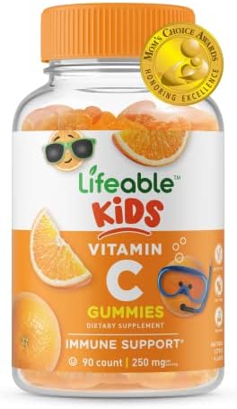 Lifeable Vitamin C - Great Tasting Natural Flavor Gummy Supplement - Vegetarian GMO-Free Chewable Vitamins - for Immune Support - 90 Gummies (250 mg for Kids)
