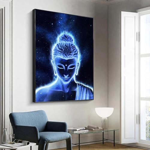 Tableau bouddha bleu KEBIA pour transformer votre salon en havre de paix