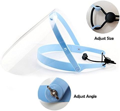 New Adjustable Full Face Shield (2.0) with 10 Plastic Protective Film by Pwhite