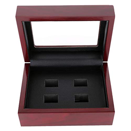 CUTICATE Luxury Wine Red Black PU Leather Wooden Box Organizer Portable 12x16x7cm 2-6 Hole Case Championship Sports Ring - Wine Red 4-Hole CUTICATE Luxury Wine Red Black PU Leather Wooden Box Organizer Portable 12x16x7cm 2-6 Hole Case Championship Sports Ring - Wine Red 4-Hole