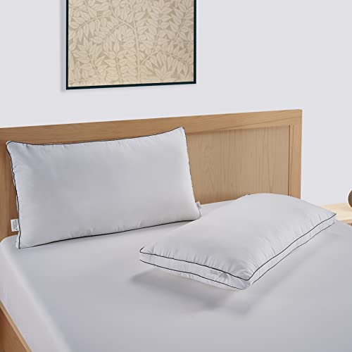 Lane Linen Bed Pillows Standard Size Set Of 2 For Sleeping, Gusseted Pillow For Back, Stomach Or Side Sleepers, Down Alternative Soft Pillow, White Pillow - 20 X 26 Inches #TOP5