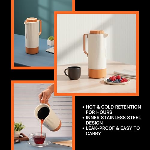 Image of Trueware Amaze ISI Certified Inner Steel Thermoware 1500 ML Hot & Cold Flask Jug, BPA Free, Leak Proof, Ideal for Tea, Coffee, Water, Hot and Cold Beverages
