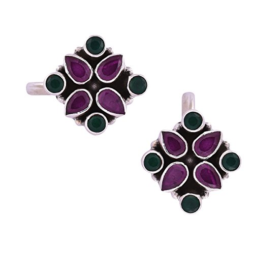 Peen Zone We Deliver The Actual Jewelry Women's 92.5-925 Sterling Emerald Ruby Toe Ring Leg Finger Rings Silver #TOP20