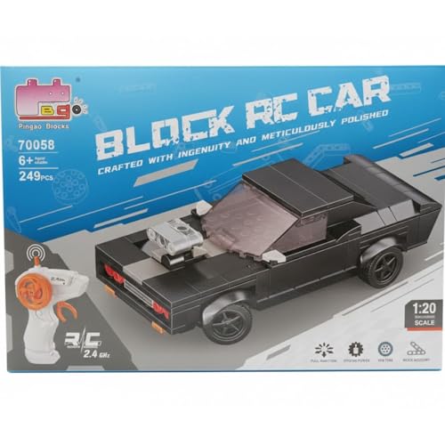 Image of 249 Pieces Building Blocks Model Kit - 1:20 Scale Black Sports Vehicle Static DIY Construction Set for Kids 6+ & Teens, Collectible Display Toy Gift for Boys & Auto Lovers.