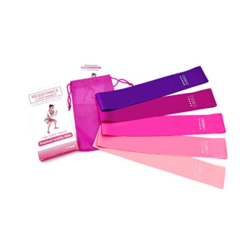 Fit Simplify Red Resistance Loop Bands Set of 5 with Guide and Bag