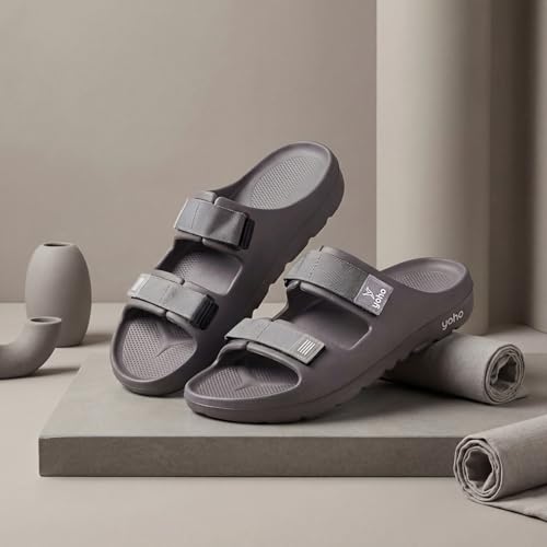 Image of YOHO Wilo Double Strap Sliders for Men | Cushioned & Lightweight | Adjustable Strap | Comfortable Monsoon Footwear & Rainy Sandals