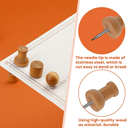 Tikjiua 60 Pcs Brown Push Pin Clips Brown Round Head Pins Cylindrical Pins Thumbtack Pushpins For Photos Cork Boards,School And Home Projects #TOP2
