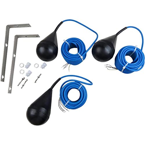 MS1 Schwimmerschalter-Set, 3-teilig, mit 10 m langem Kabel und Wandhalterung, ATEX, 60 x 40 x 20 cm, blau/schwarz (62500017)