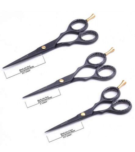 ibeautyPROFESSIONAL HAIRDRESSING/BARBER SCISSORS BLACK"5" FREE CASE AND COMB