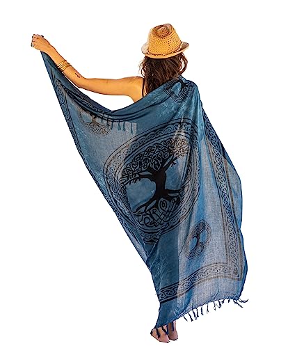 NELUHA Sarong Tuch Damen mit Saronghalter Pareo Wickeltuch Handtuchkleid Wickelrock Strandtuch XXL Tuch Männer