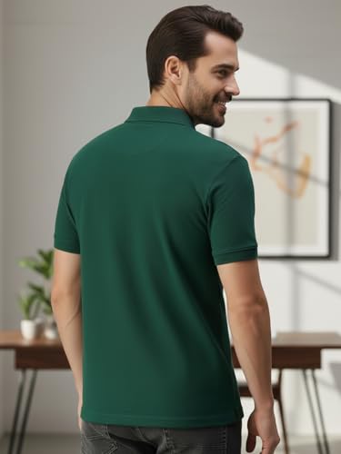Image of Lux Cozi Men's Cotton Solid Polo Tshirt | Collar Tshirts | Half Sleeves | Stylish & Premium All Day Wear | Pack of 1
