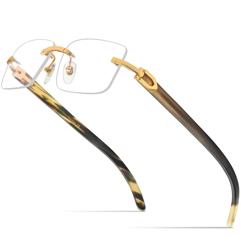 MUTYNE Occhiali da uomo quadrati da donna montature per occhiali senza montatura occhiali in legno
