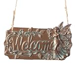 Design accattivante: il cartello di benvenuto per la porta d'ingresso presenta una figura fatata e un elegante design a forma di vite, aggiungendo un fascino vintage senza al ingresso creando un'atmosfera invitante che migliora l'attrattiva del marciapiede e si integra facilmente con stili di casa