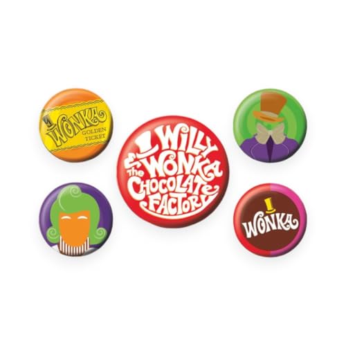 Pyramid International Willy Wonka & The Chocolate Factory - Paquete de insignias, Nc, Talla única