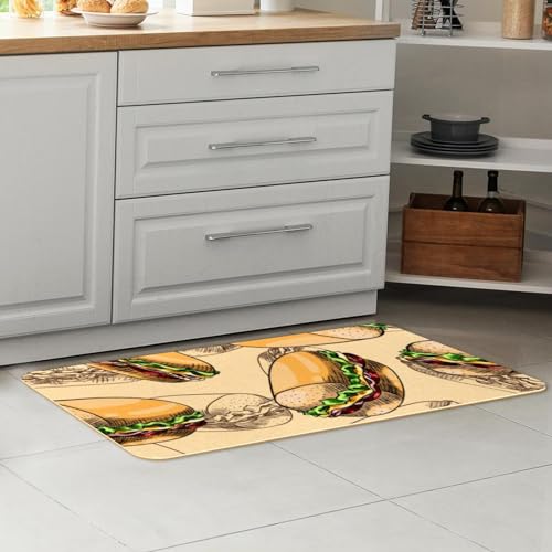 Tapetes de cocina cómodos VAPOKF juego de alfombras absorbentes para suelo de cocina limpio 7