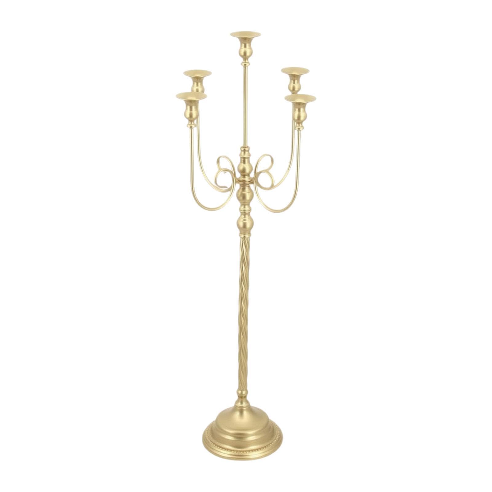 KESOTO Portacandele da Pavimento Dorato, candelabro Decorativo Romantico a 5 per Sala da Pranzo, Hotel.