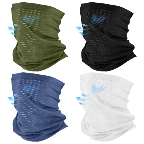 Image of Geyoga 2 /4 Pack Cooling Neck Gaiter Summer Breathable Balaclava Face Mask with Mesh Holes UV Protection Sun Scarf Men Women