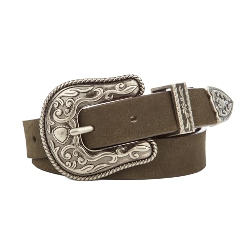 Image of Lucky Brand Women's Western Leather Belt | Classic | Fashion | Vintage | Buffalo Leather | Western-Inspired