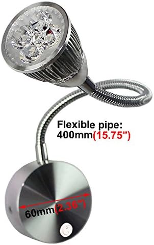 LUMINTURS(TM) 5W LED Wall Sconces Picture Spot Lamp Fixture Flexible Pipe ON/Off Button Light Warm White