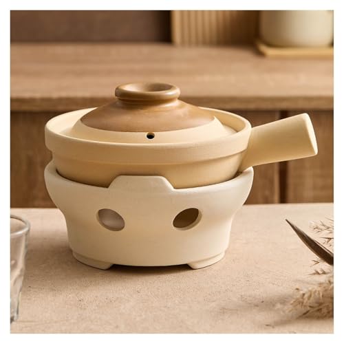 Olla de arcilla con tapa para sopas caseras y utensilios de cocina tradicionales 8