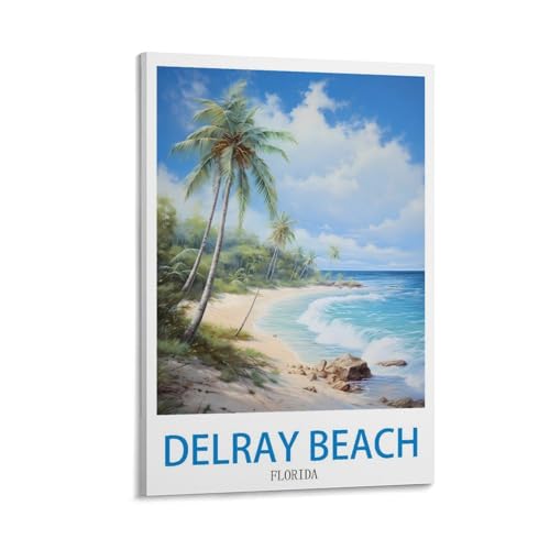 Impression toile vintage Delray Beach Florida decoration murale grand format 60x90 salon