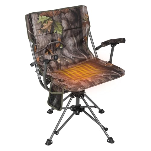 REDCAMP 360° Swivel Heated Hunting Chairs for Ground...