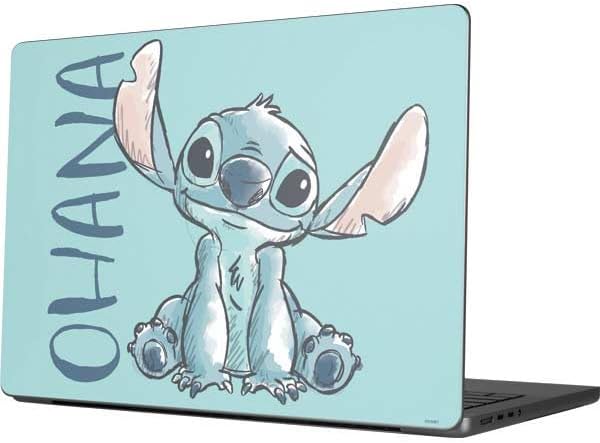 Skinit Decal Laptop Skin Compatible with MacBook Pro 14in (2021-24) - Officially Licensed Disney Lilo and Stitch Face Expression Pattern Design
