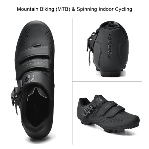 Mens Mountain Bike Cycling Shoes Women, MTB Bicycle Shoes Compatible with Shimano SPD3