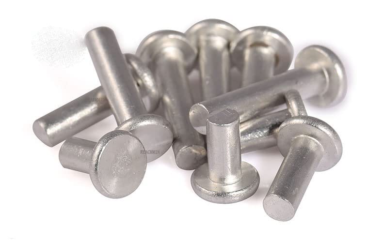 100 pièces M5 * 8/10/12/16/20/25MM M5X8/10/12/16/20/25MM ton argent GB109 Rivets en aluminium AL aluminium frapper tête plate Rivet solide M5-M5X16, 100 pièces