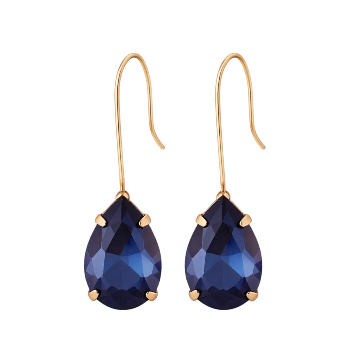 Accessher Gold Plated Lightweight Earrings Pair Drop Design with Violet Colour Stone/Jhumka Earrings for Women and Girls