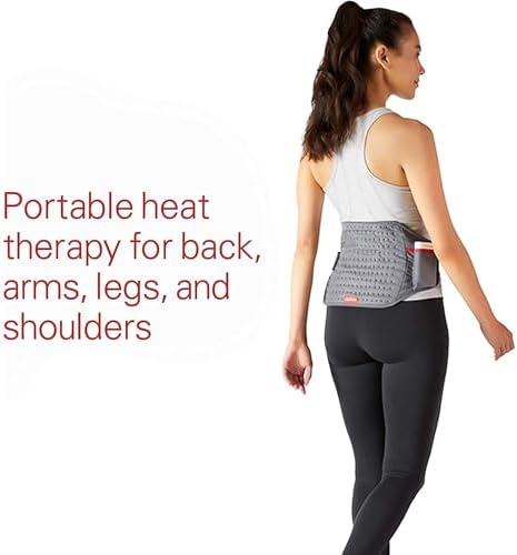 Sunbeam Cordless Heating Pad, Rechargeable, Portable, 9.5 x 12, Pain Relief for Back, Shoulder, and Cramps, Slate Grey