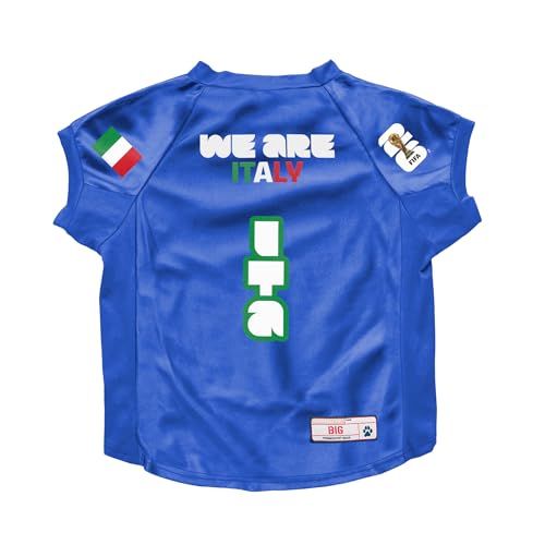 Littlearth Big Pet Stretch Jersey - Officially Licensed FIFA World Cup 2026, Team: Italy, Size: Big (Back:24"-38";Chest Girth:32"-38";Neck:18";Wt:60-200lbs) by Littlearth - Used condition - US$23.87