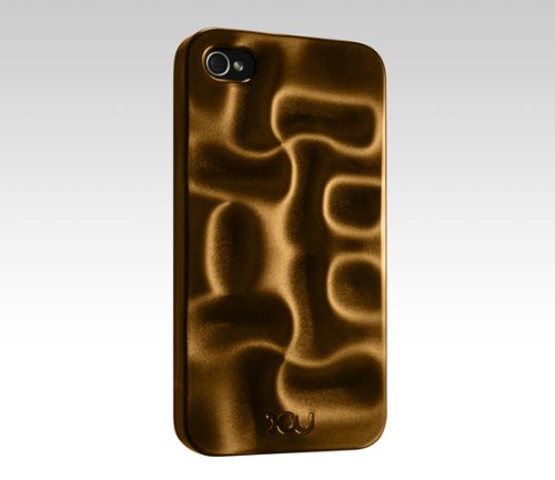 UCIiCU JET Tortoise Hard Silicone Case for Apple iPhone 4 Gold
