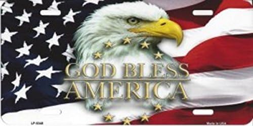 Smart Blonde LP-5348 God Bless America Eagle Novelty Metal License Plate by Smart Blonde