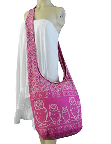 BTP! Owl Hippie Boho Sling Crossbody Bag Shoulder Messenger Purse Large3