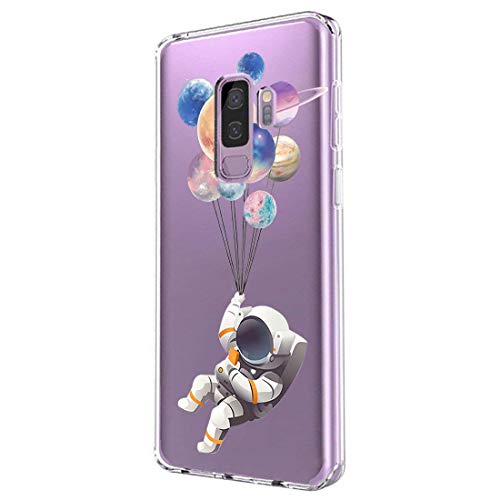 Riyeri Funda Samsung Galaxy S9 Plus,Case Transparente Silicona Carcasa Resistente Arañazos,Funda Compatible con Carga Inalámbrica para Samsung Galaxy S9 Plus