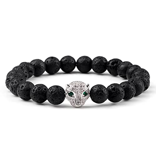 Bracelet en véritable pierre de lave noire TQHGHX un bijou masculin de yoga