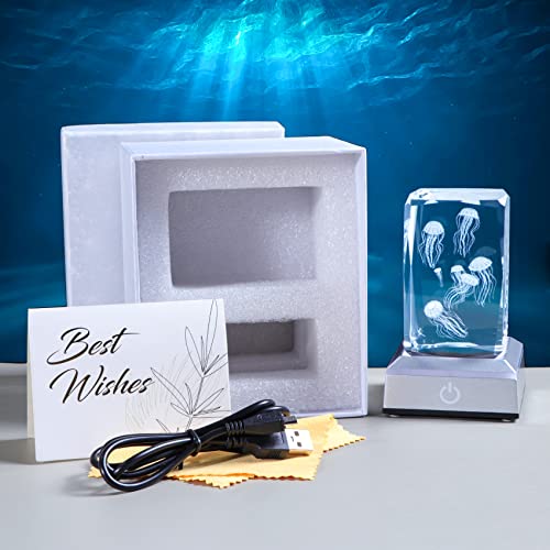 誕生日 女性人気 母親 妻 彼女 プレゼント【正規品】K9クリスタルクラゲ LEDライトベースUSB充電 [3]