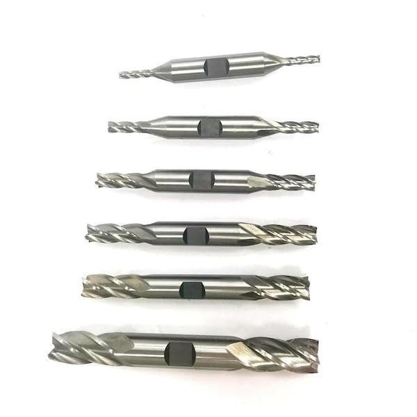 Image of HHIP 8000-0005 Cobalt (M42) 4 Flute End Mill Set, 6 Piece, 3 /8 inch