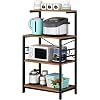 Bakers Rack for Kitchen,4-Tier Kitchen Storage Shelf Rack,Microwave Cart Coffee Bar Microwave Stand Rack with 4 Hooks…