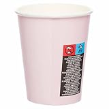 Amscan 9915403-201-66 - Jasnoróżowe ekologiczne papierowe kubki imprezowe nadające się do recyklingu - 8 szt