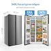 Midea Side-by-Side Kühlschrank (548 L Familien-Größe) - No Frost (Nie wieder abtauen), Leise 35 dB, Inverter Kompressor, Multi-Air-Flow & SuperCool, Flaschenablage, Blau-Stahl, MERS530FGE46EU