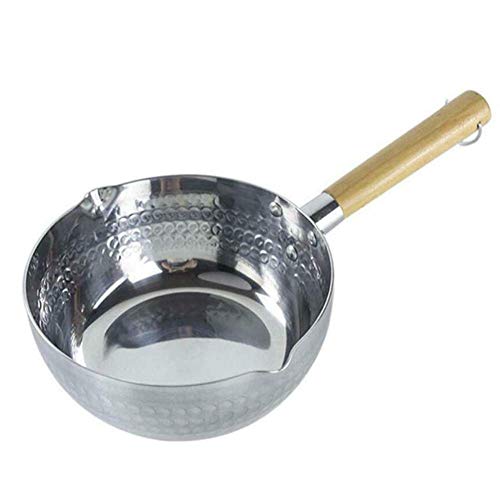 Venus valink Acero Inoxidable Cazo Instantáneo Fideos Olla Leche Maceta con Mango Madera Antiadherente Sopa Pan, Resistente Al Calor de Cocina Pan Servir Utensilio Cocina - XX-Large