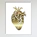 Gold Foil Art Print - Anatomical Gold Foil Heart Design 8x10 inches