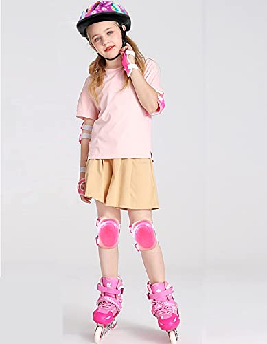 Girl Helmet For Bike,Kids Bike Purple Helmet With Protective Gear Knee Elbow Wrist Pads For Girls Approximately Ages 3-10 Years Adjuastable And Multi-Sport, From Toddler To Youth Cpsc Certicated #TOP6