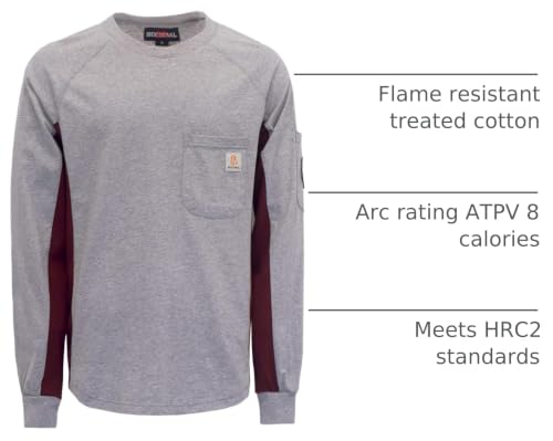Image of BOCOMAL FR Shirts 5.5oz 100% Cotton Flame Resistant Shirt Lightweight CAT2 Fire Retardant Henley Shirts