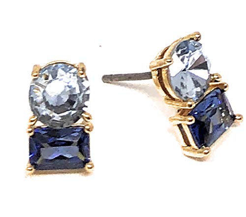 kate spade New York Pave Crystal Stud Earrings Montana Blue