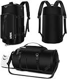 LONEASY Sports Suitcase, Gym Sports Bag, Wet and Dry Separation Design, Gym Suitcase with Shoe Compartment and Waterproof Pocket, for Travel, Outdoor, Yoga, Black
